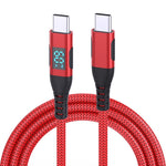 3 m USB-C til USB-C Kabel Digitalt Display 3A / 20V 60W Hurtigopladende Flettet Datakabel til Smartphones Tablets