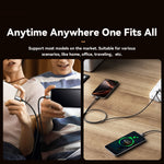 ESSAGER 1m USB-A to iP + Type-C Fast Charging Cable 100W PD Sync Data Transfer Cable