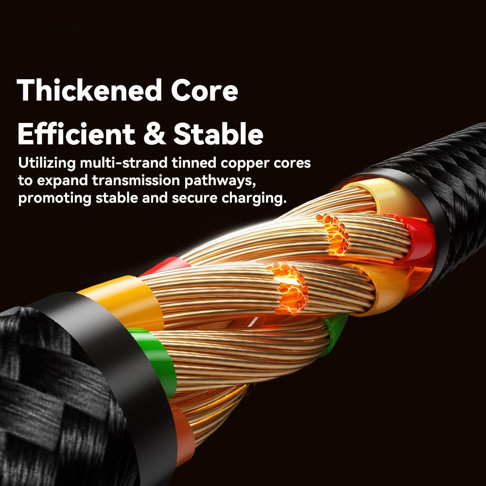 ESSAGER 1m USB-A to iP + Type-C Fast Charging Cable 100W PD Sync Data Transfer Cable