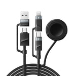 ESSAGER 5 in 1 Charging Cable 2M Fast Charging PD 60W Data Sync 480Mbps Cable for Phone  /  Tablet  /  Watch