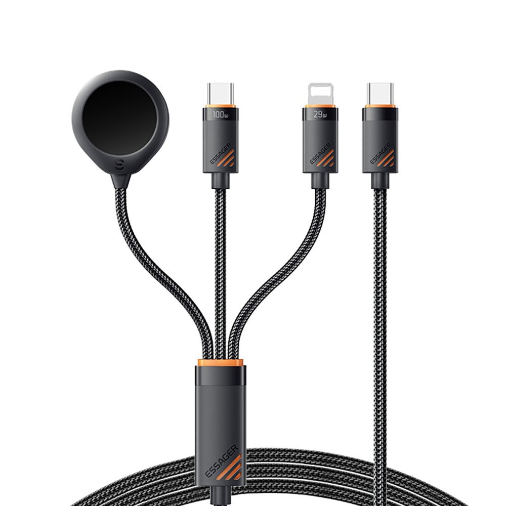 ESSAGER 3 in 1 Charging Cable for Watch  /  Phone  /  Type-C Devices PD 100W Fast Charging Data Cable