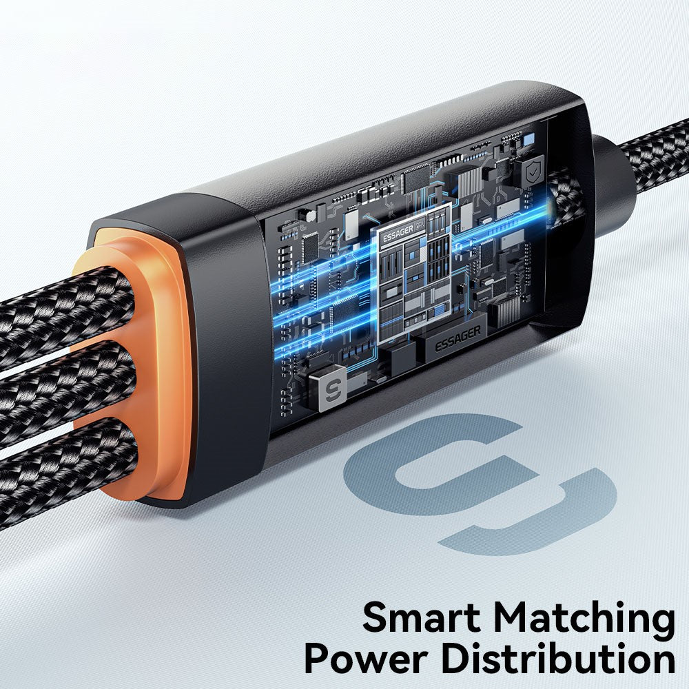 ESSAGER 3 in 1 Charging Cable for Watch  /  Phone  /  Type-C Devices PD 100W Fast Charging Data Cable