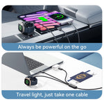 ESSAGER 3 in 1 Charging Cable for Watch  /  Phone  /  Type-C Devices PD 100W Fast Charging Data Cable