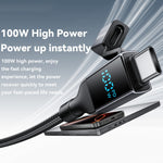 ESSAGER 4-in-1 Data Cable Digital Display PD 100W Fast Charging Cable 0.25m