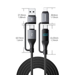 ESSAGER 4-in-1 Data Cable Digital Display PD 100W Fast Charging Cable 0.25m