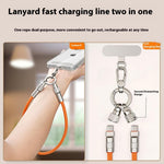 30 cm Håndledsrem til Mobiltelefon, Hurtigopladningskabel med Type-C til L-Port Adapter, Telefon-Lanyard