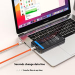 30 cm Håndledsrem til Mobiltelefon, Hurtigopladningskabel med Type-C til L-Port Adapter, Telefon-Lanyard