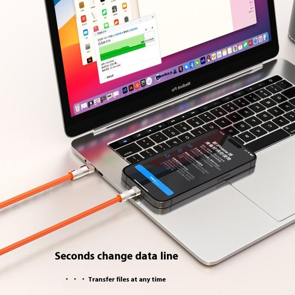 120 cm Crossbody Lanyard Telefonopladningskabel Type-C til L-port 27W Hurtigopladningskabel Mobiltelefonstrop