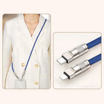 120 cm Crossbody Lanyard Telefonopladningskabel Type-C til L-port 27W Hurtigopladningskabel Mobiltelefonstrop