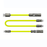 WEKOME WDC-77 3-in-1 Multi Charging Cable 240W Super Fast Charge Silicone Data Cable For USB  /  Type-C  /  iP