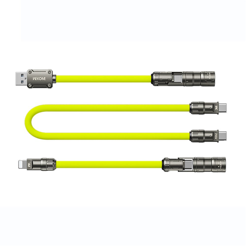 WEKOME WDC-77 3-in-1 Multi Charging Cable 240W Super Fast Charge Silicone Data Cable For USB  /  Type-C  /  iP