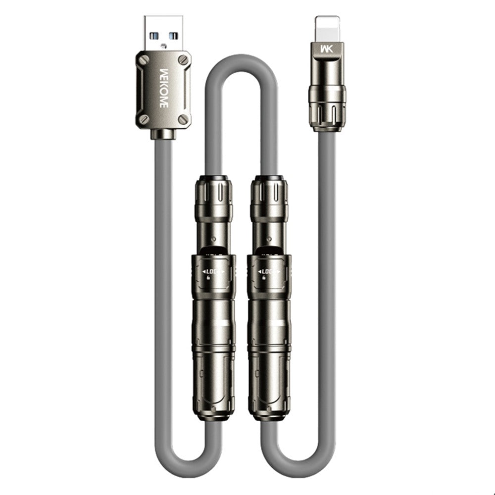 WEKOME WDC-77 3-in-1 Multi Charging Cable 240W Super Fast Charge Silicone Data Cable For USB  /  Type-C  /  iP