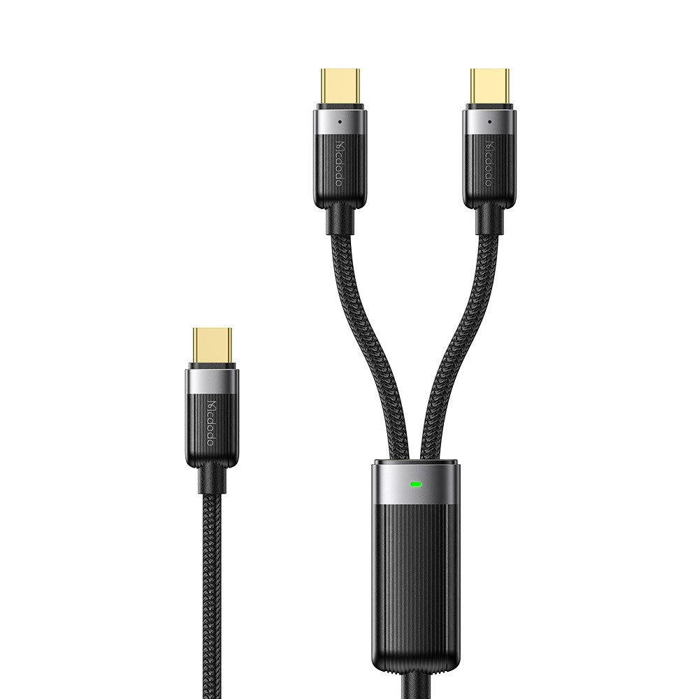 MCDODO CA-6780-IN-1 USB-C Hurtigopladningskabel To USB-C Porte 100W Opladningskabel 1,5m Flettet