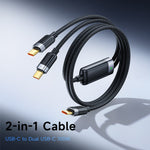 MCDODO CA-6780-IN-1 USB-C Hurtigopladningskabel To USB-C Porte 100W Opladningskabel 1,5m Flettet