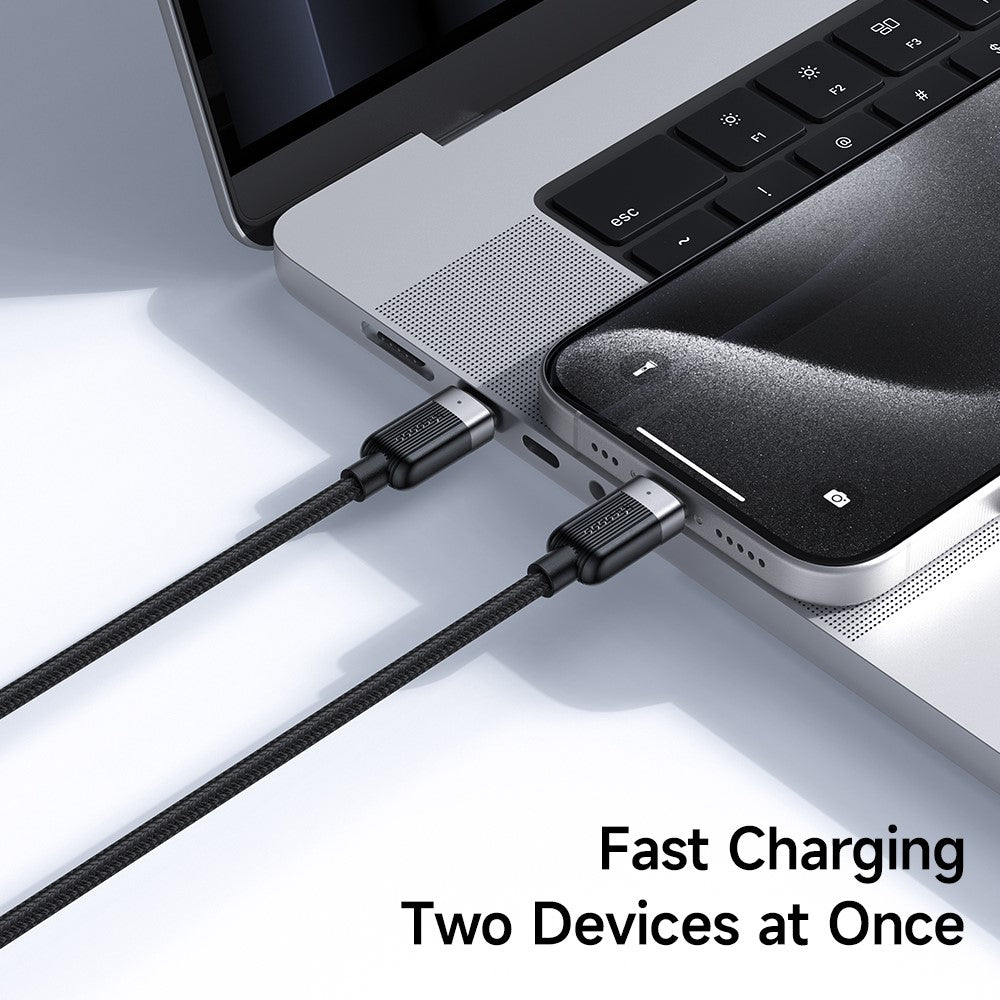 MCDODO CA-6780-IN-1 USB-C Hurtigopladningskabel To USB-C Porte 100W Opladningskabel 1,5m Flettet