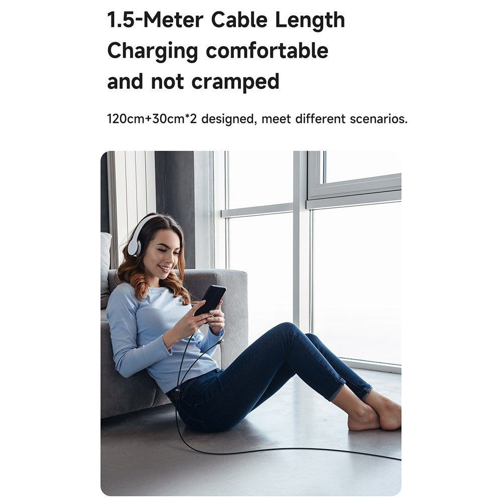 MCDODO CA-6780-IN-1 USB-C Hurtigopladningskabel To USB-C Porte 100W Opladningskabel 1,5m Flettet