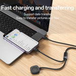 YESIDO CA136L 27W Fast Charging Type C to iP  /  for Apple Watch Wireless Charging Dock 2 in 1 Charging Cable