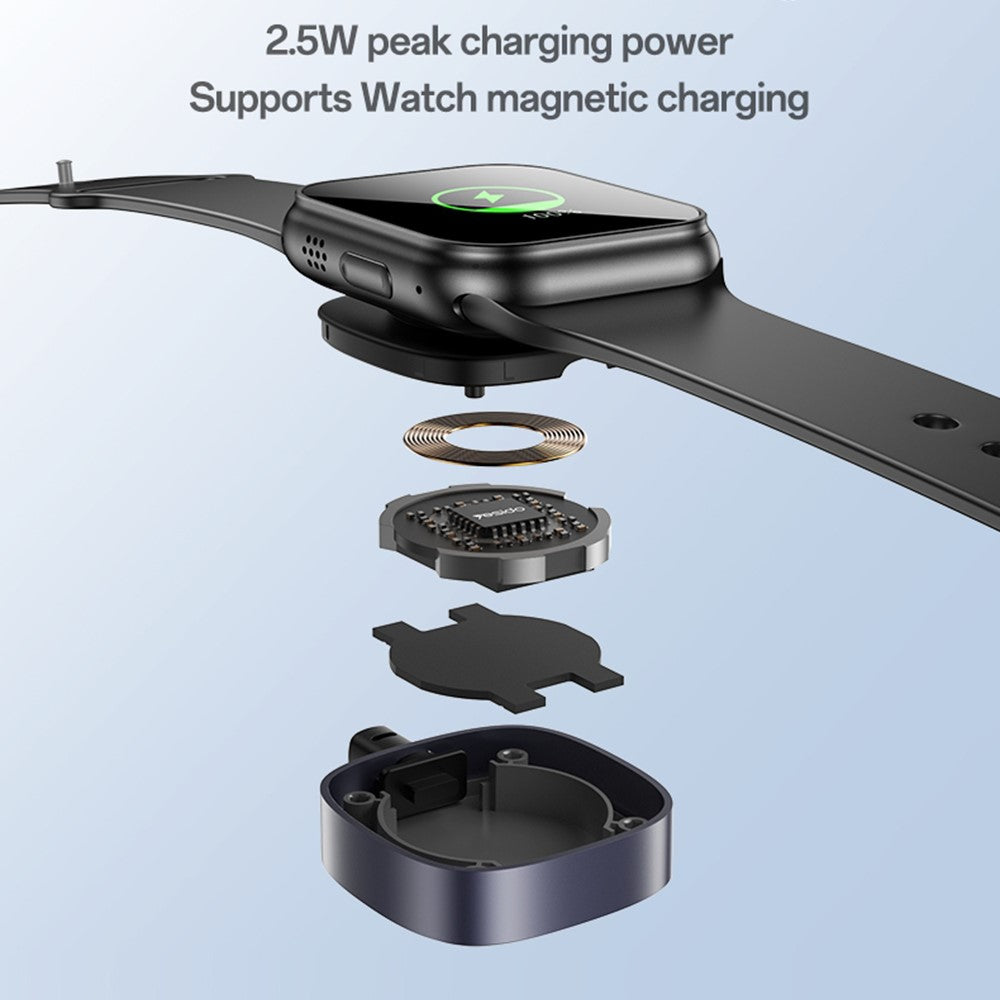 YESIDO CA136L 27W Fast Charging Type C to iP  /  for Apple Watch Wireless Charging Dock 2 in 1 Charging Cable