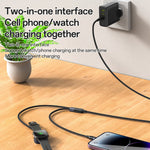 YESIDO CA136L 27W Fast Charging Type C to iP  /  for Apple Watch Wireless Charging Dock 2 in 1 Charging Cable