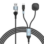 2 m 2-i-1 USB A / USB C til USB-C / til Apple Watch trådløs opladningsdock PD 100W hurtigopladningskabel