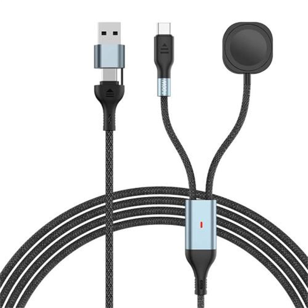 1,2m 2-i-1 USB A / USB C til USB-C / til Apple Watch Trådløs Opladningsdock PD 100W Hurtigopladningskabel
