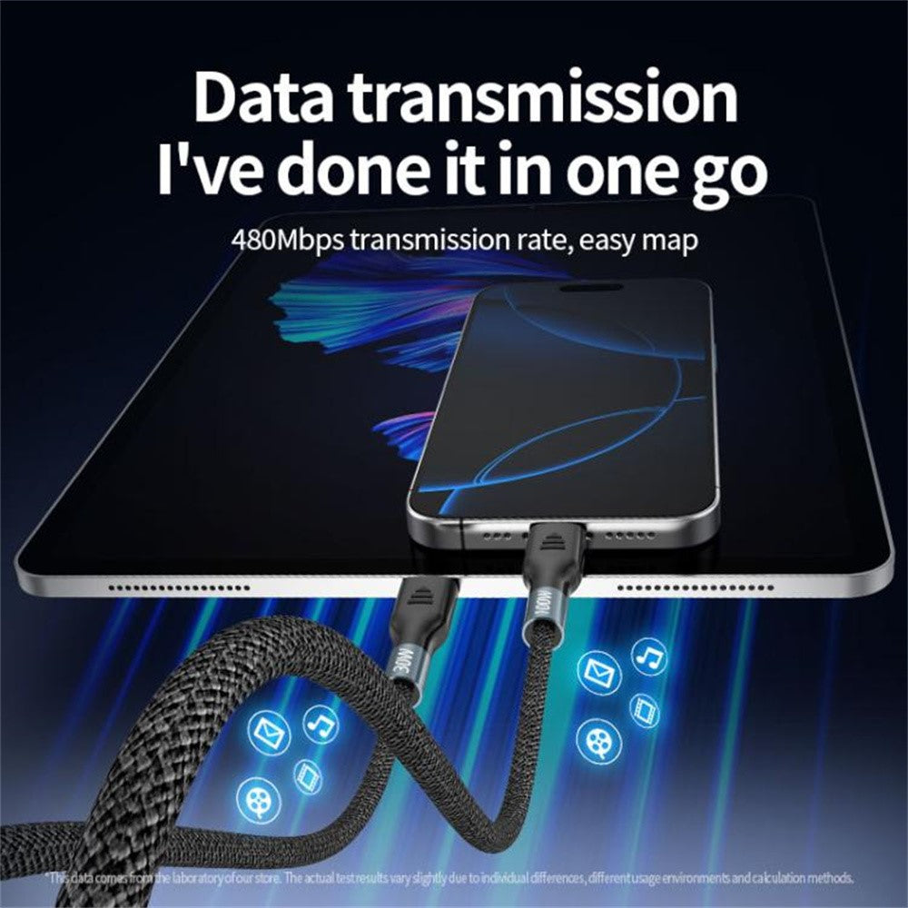1,2m 2-i-1 USB A / USB C til USB-C / til Apple Watch Trådløs Opladningsdock PD 100W Hurtigopladningskabel