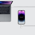MOMAX 1-Link 1,5m 2-i-1 hurtigopladende flettet kabel Mfi-certificeret USB-C til USB-C / Lightning-kabel