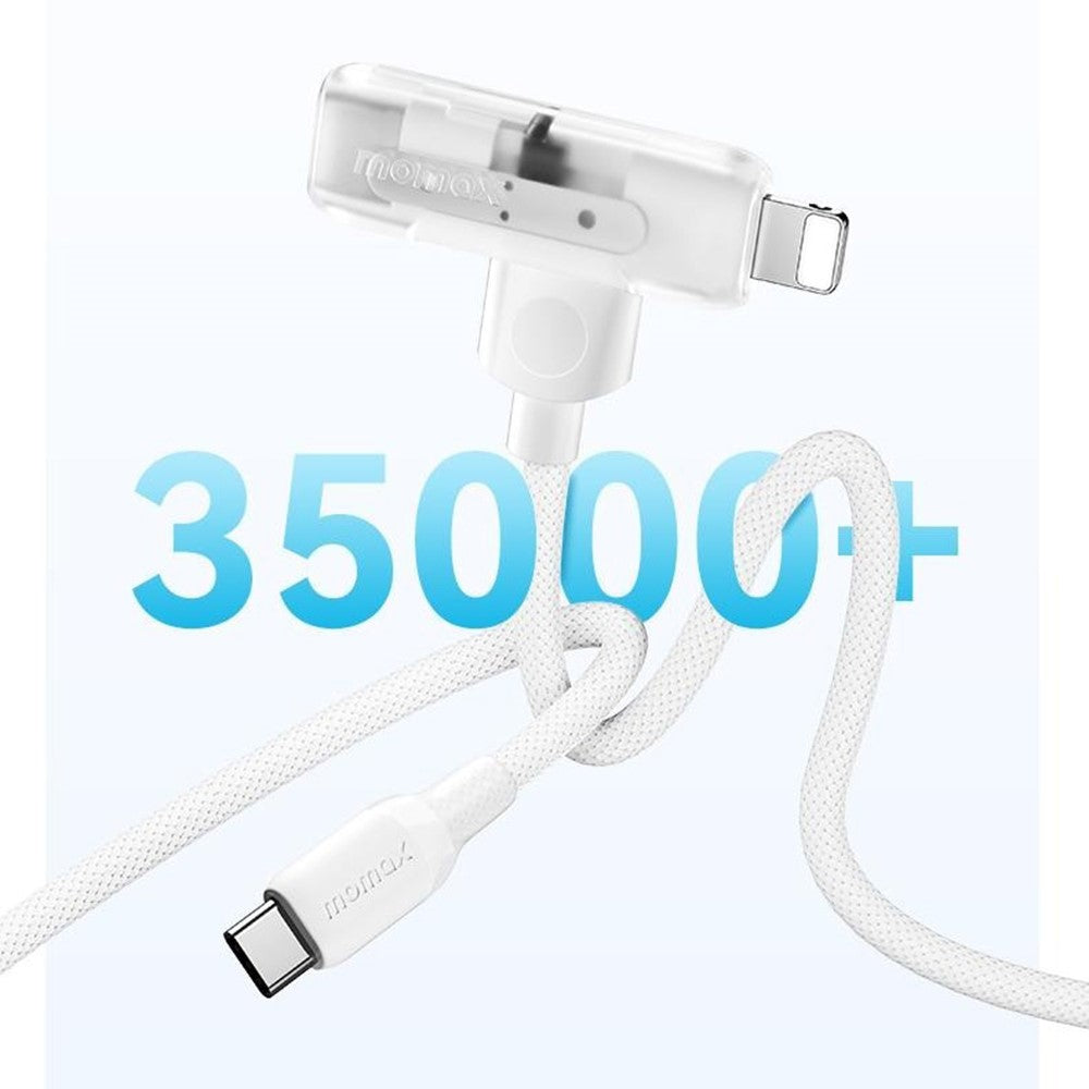 MOMAX 1-Link 1,5m 2-i-1 hurtigopladende flettet kabel Mfi-certificeret USB-C til USB-C / Lightning-kabel