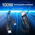 YESIDO CA92 2 in 1 USB C to Dual USB C Splitter Cable PD 100W Fast Charging Braided Wire