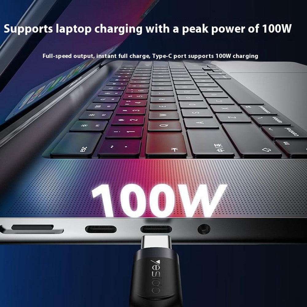 YESIDO CA92 2 in 1 USB C to Dual USB C Splitter Cable PD 100W Fast Charging Braided Wire