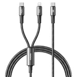 REMAX CB25 100W Dual Port Aluminum Alloy Braided Cable USB-C to USB-C  /  Lightning 1.2M