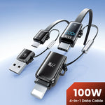 TOOCKI TQ-X96 1.2m USB-A / USB-C to USB-C / iP 100W Fast Charging Digital Display Data Cable