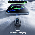 TOOCKI TQ-X96 1.2m USB-A / USB-C to USB-C / iP 100W Fast Charging Digital Display Data Cable