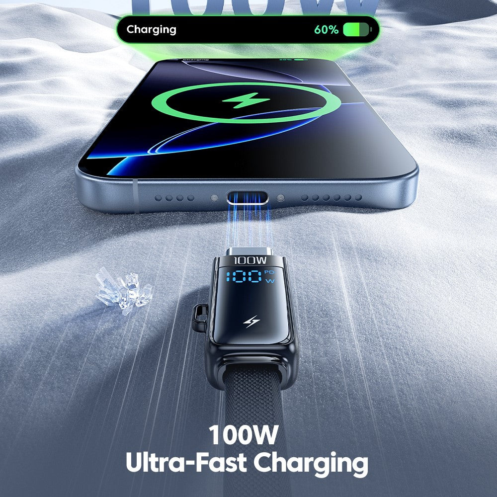 TOOCKI TQ-X96 1.2m USB-A / USB-C to USB-C / iP 100W Fast Charging Digital Display Data Cable
