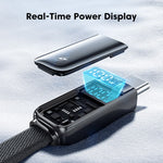 TOOCKI TQ-X96 1.2m USB-A / USB-C to USB-C / iP 100W Fast Charging Digital Display Data Cable