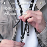 DUDAO L20Max 4-i-1 Hurtigopladningskabel 65W Flettet Nøglesnor til Apple Huawei Type-C / iP Multi-Enhed Oplader
