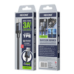 WEKOME WDC-123m Kinkong Raycor Series Flätad Snabbladdningskabel 3A USB till Micro 480MB/S Dataöverföringskabel