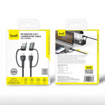 BUDI DC259ATTL12B 4 i 1 1,2 m PD 65W USB / Type-C til iP / Type-C opladerkabel Hurtigt opladningskabel