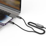 BUDI DC266TTL12B 1,2 m 2-i-1 USB-C til USB-C / iP-kabel 100 W hurtigopladning datasynkronisering flettet ledning