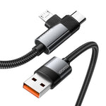 ESSAGER 2m USB-A to USB-C  /  Micro 480Mbps Data Sync Cord 7A 100W Fast Charging Cable