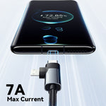 ESSAGER 2m USB-A to USB-C  /  Micro 480Mbps Data Sync Cord 7A 100W Fast Charging Cable