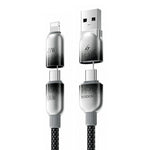 TOOCKI X118C2 1,2 m USB-A / USB-C til USB-C / iP 480 Mbps datakabel PD 100 W hurtigopladningskabel med E-Marker-chip til bærbar computer/telefon