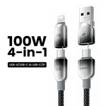 TOOCKI X118C2 1,2 m USB-A / USB-C til USB-C / iP 480 Mbps datakabel PD 100 W hurtigopladningskabel med E-Marker-chip til bærbar computer/telefon