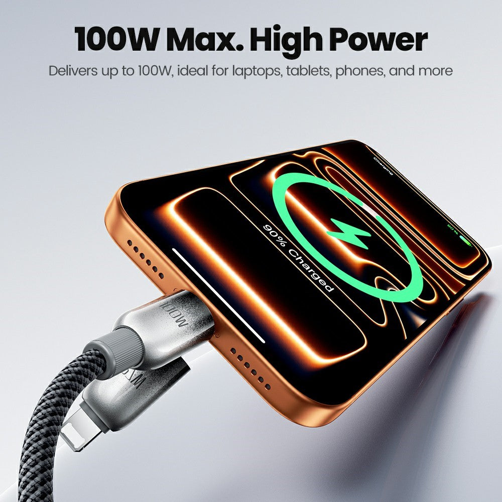 TOOCKI X118C2 1,2 m USB-A / USB-C til USB-C / iP 480 Mbps datakabel PD 100 W hurtigopladningskabel med E-Marker-chip til bærbar computer/telefon