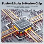 TOOCKI X118C2 1,2 m USB-A / USB-C til USB-C / iP 480 Mbps datakabel PD 100 W hurtigopladningskabel med E-Marker-chip til bærbar computer/telefon