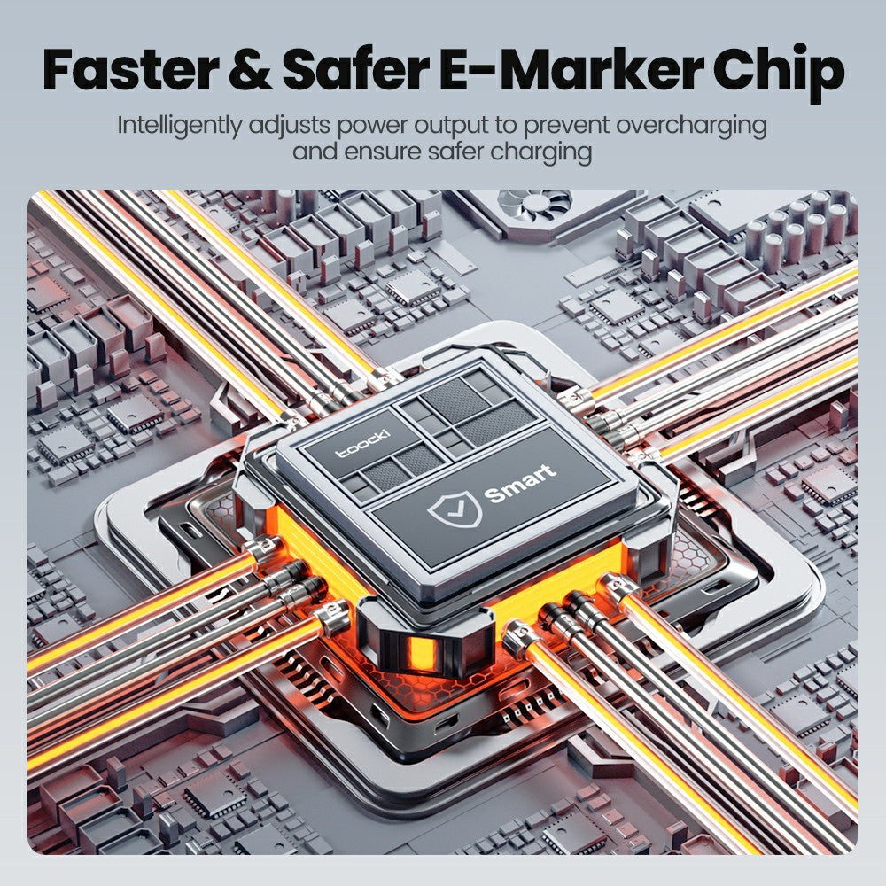 TOOCKI X118C2 1,2 m USB-A / USB-C til USB-C / iP 480 Mbps datakabel PD 100 W hurtigopladningskabel med E-Marker-chip til bærbar computer/telefon