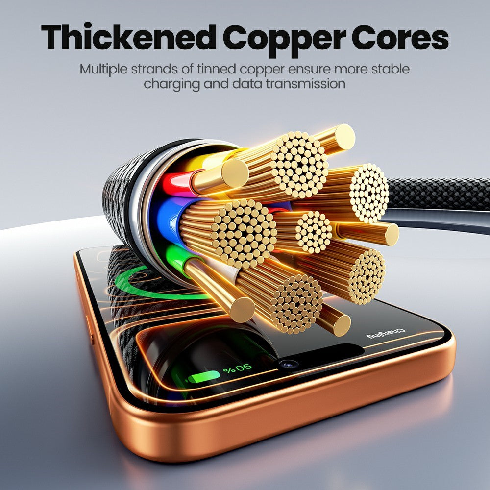TOOCKI X118C2 1,2 m USB-A / USB-C til USB-C / iP 480 Mbps datakabel PD 100 W hurtigopladningskabel med E-Marker-chip til bærbar computer/telefon
