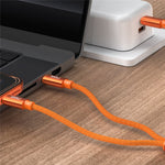 BUDI DC271TTT15C 1,5 m USB-C til Dobbelt USB-C 100W Hurtigopladningskabel Nylonflettet Datakabel