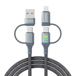 AMORUS 1m USB-A / USB-C til iP / USB-C Kabel PD 3.0 60W Hurtigopladningskabel med åndelys
