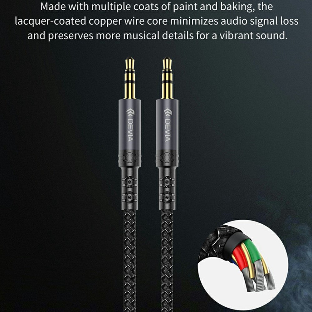 DEVIA EC618 1m Ipure Series 3.5mm Audio Cable Clear Sound Braided Nylon Audio Cable